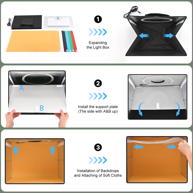 Kit de caja de luz para estudi - Photography Lighting Kit Portable reseña y precio